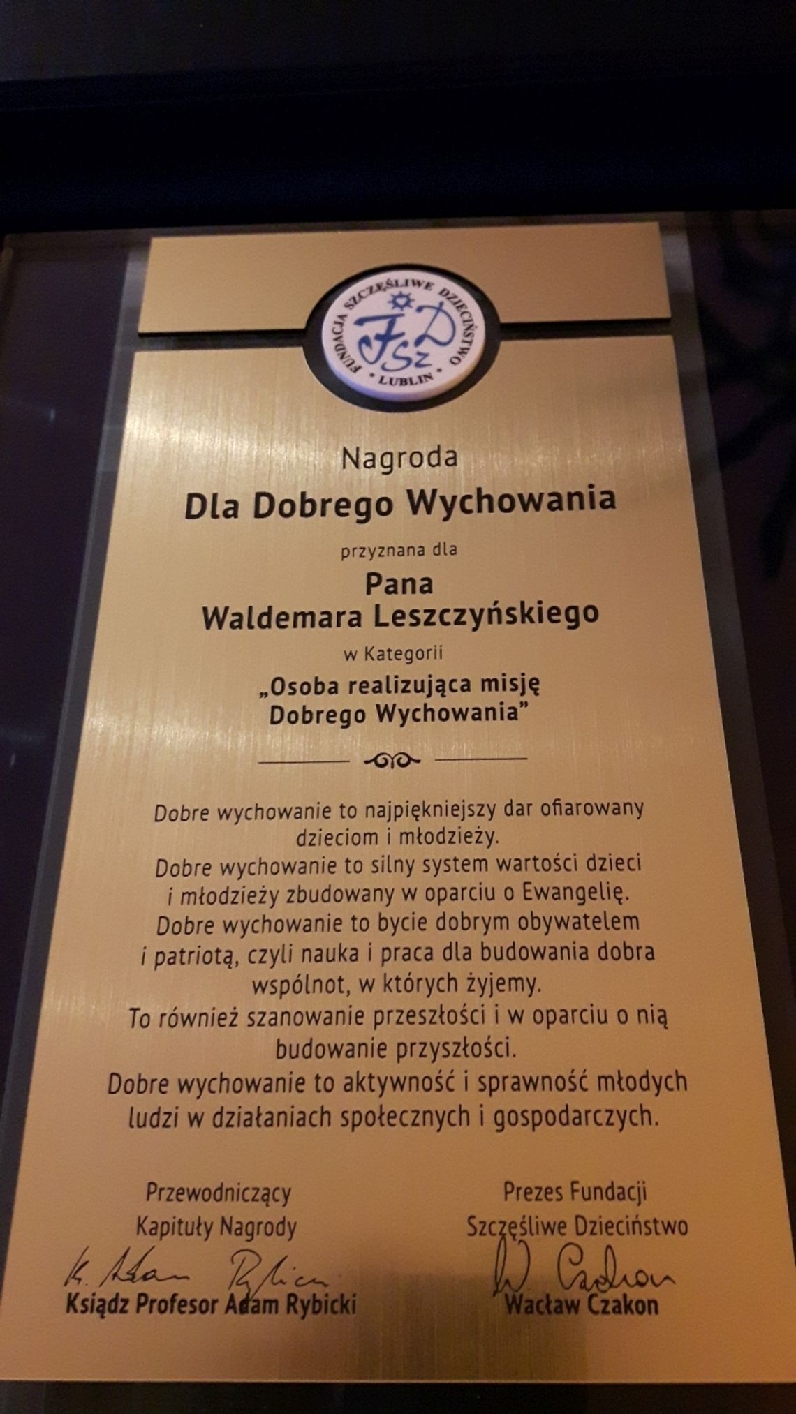 Nagroda "Dla Dobrego Wychowania"