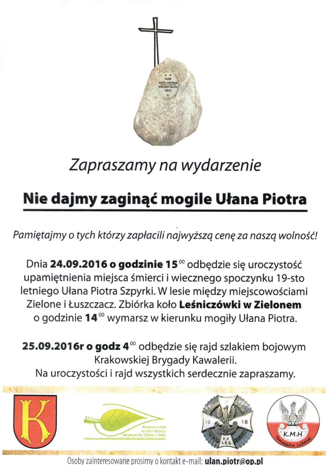 Nie dajmy zginąć mogile ułana Piotra