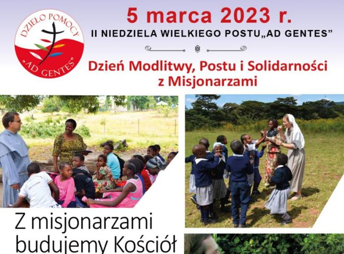 Niedziela Modlitwy Postu i Solidarności z Misjonarzami "Ad Gentes" 2023