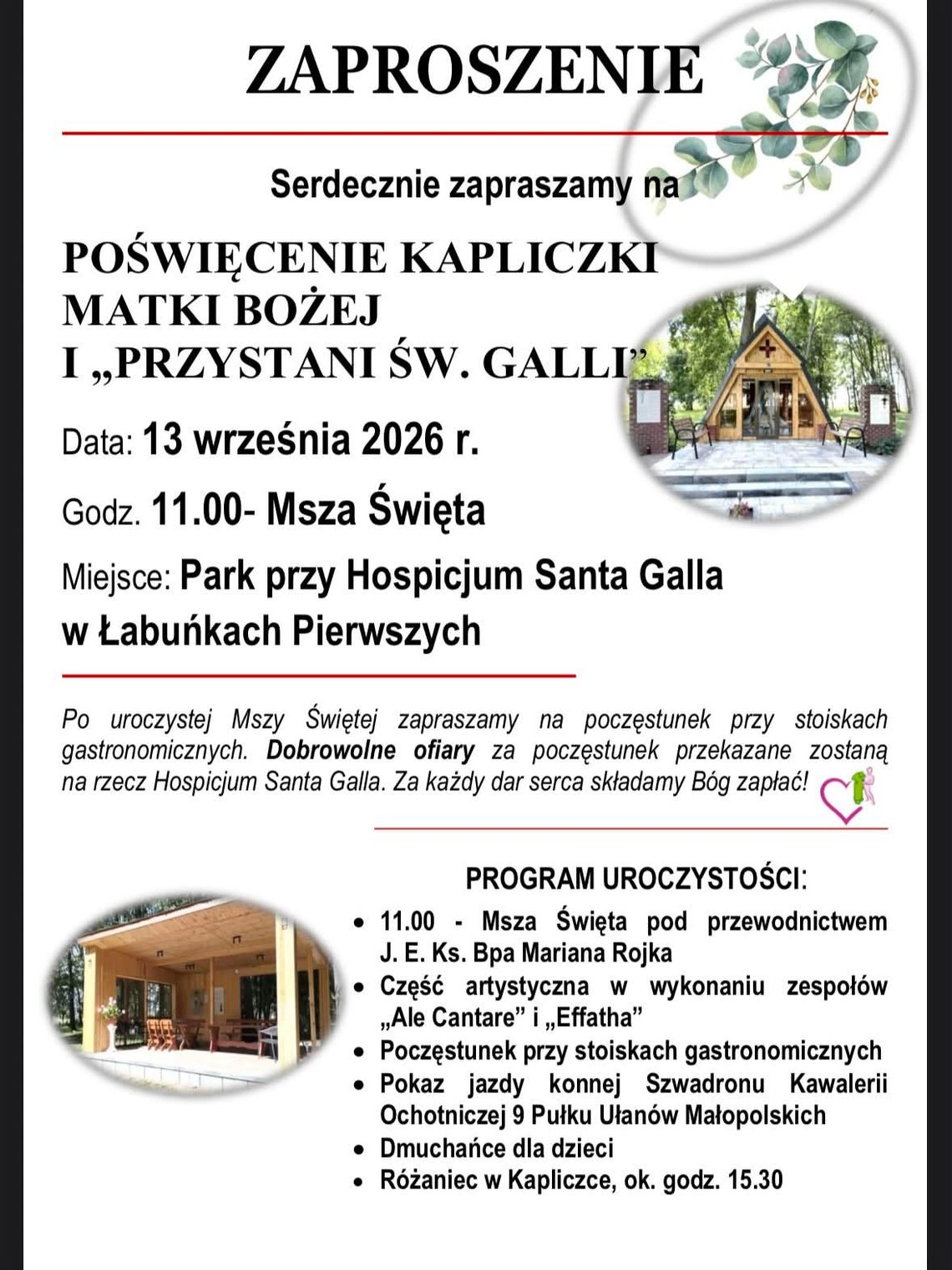 Nowa inicjatywa przy Hospicjum Santa Galla Nowa inicjatywa przy Hospicjum Santa Galla