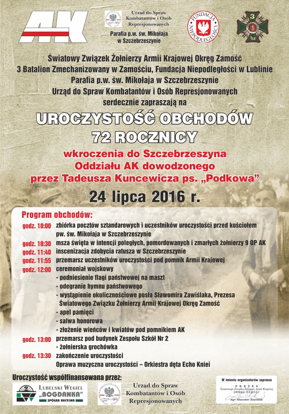 Obchody 72. rocznicy wkroczenia do Szczebrzeszyna oddziału „Podkowy”