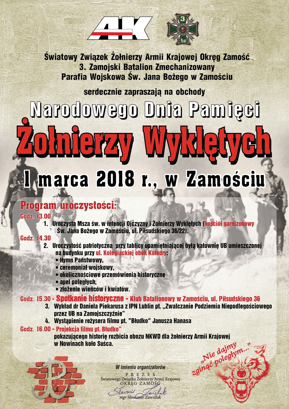 Obchody Narodowego Dnia Pamięci Żołnierzy Wyklętych w Zamościu