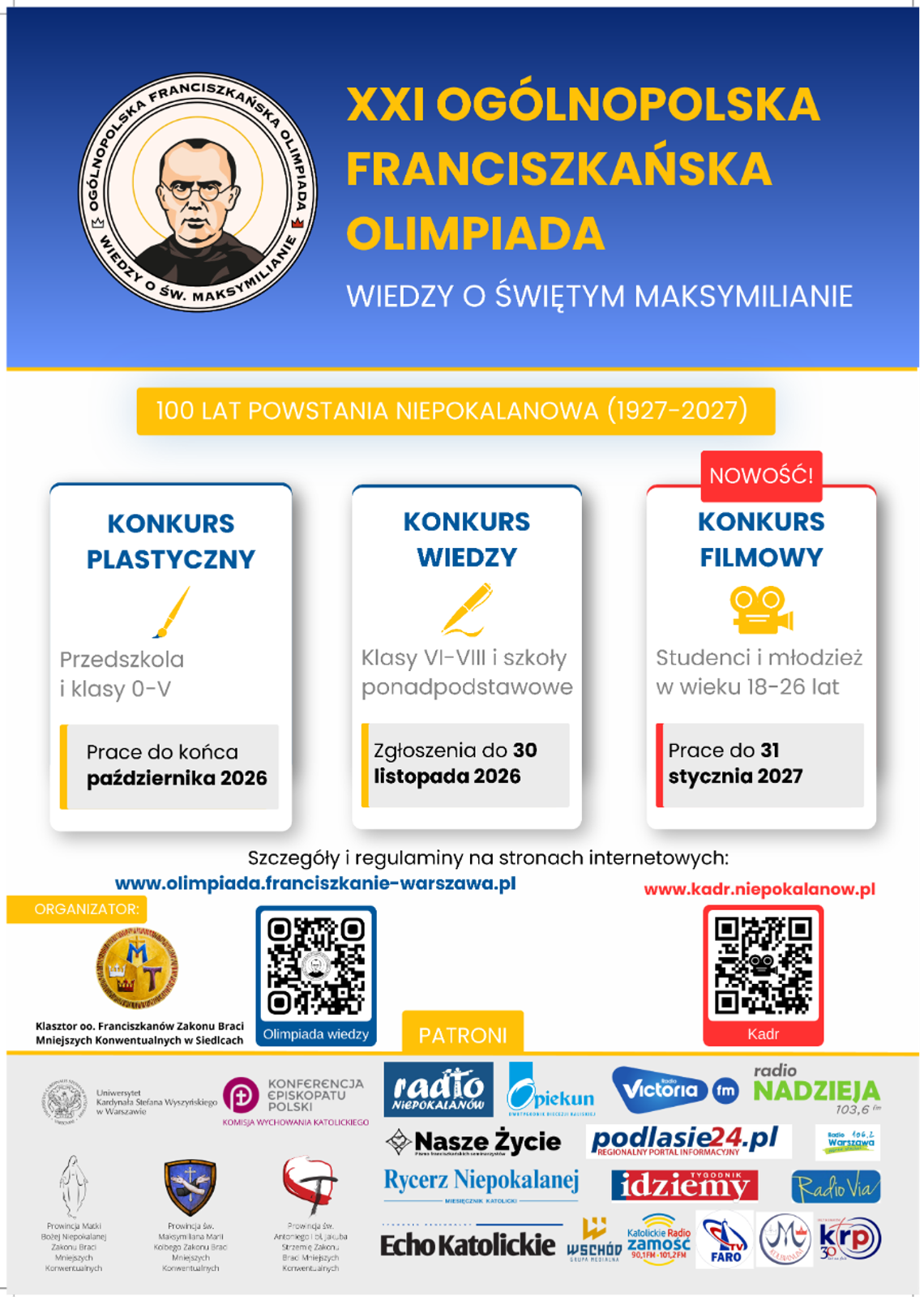 Ogólnopolska Franciszkańska Olimpiada wiedzy o św. Maksymilianie