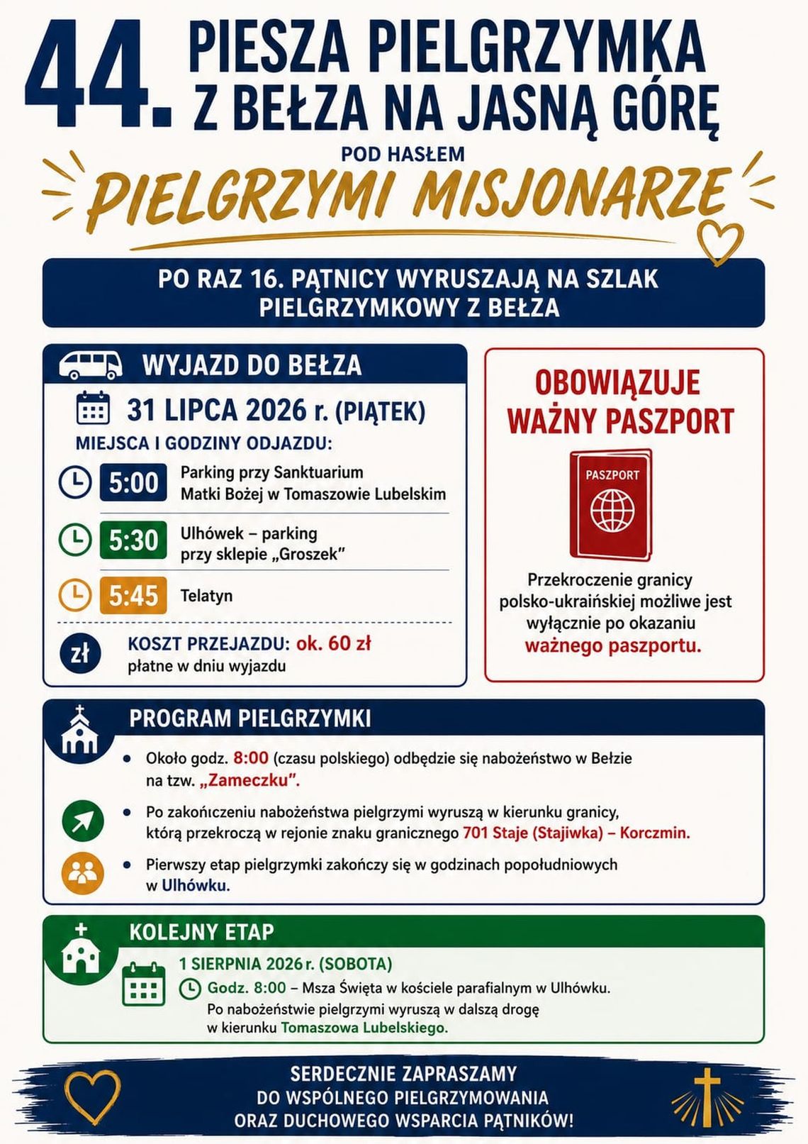 Pielgrzymka z Bełza na Jasną Górę