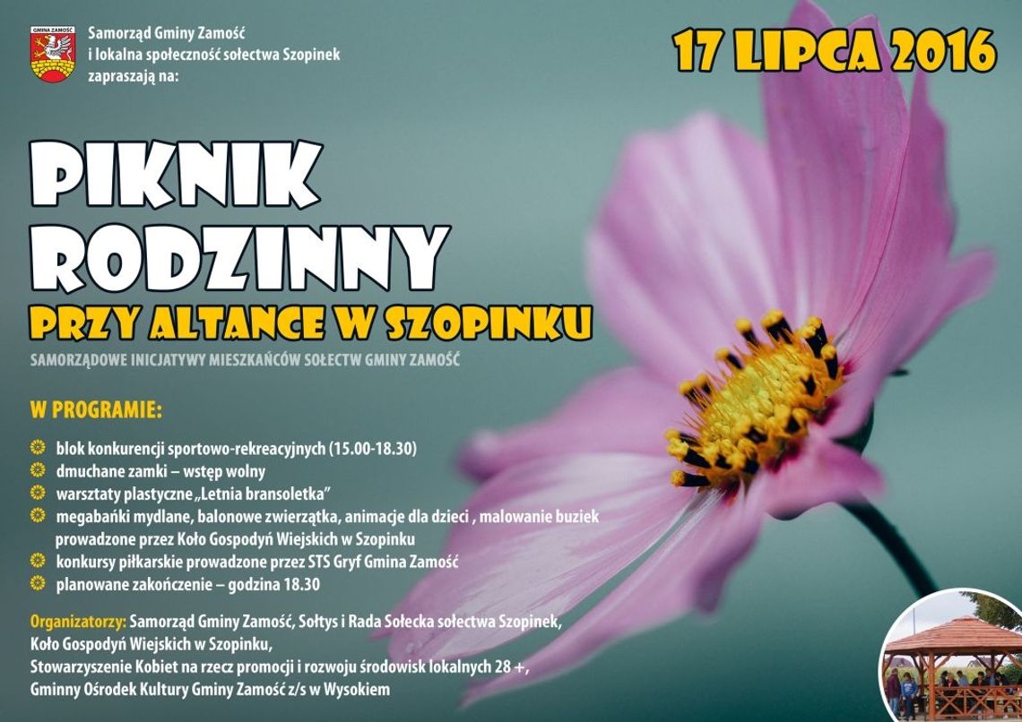 Piknik rodzinny przy altance w Szopinku