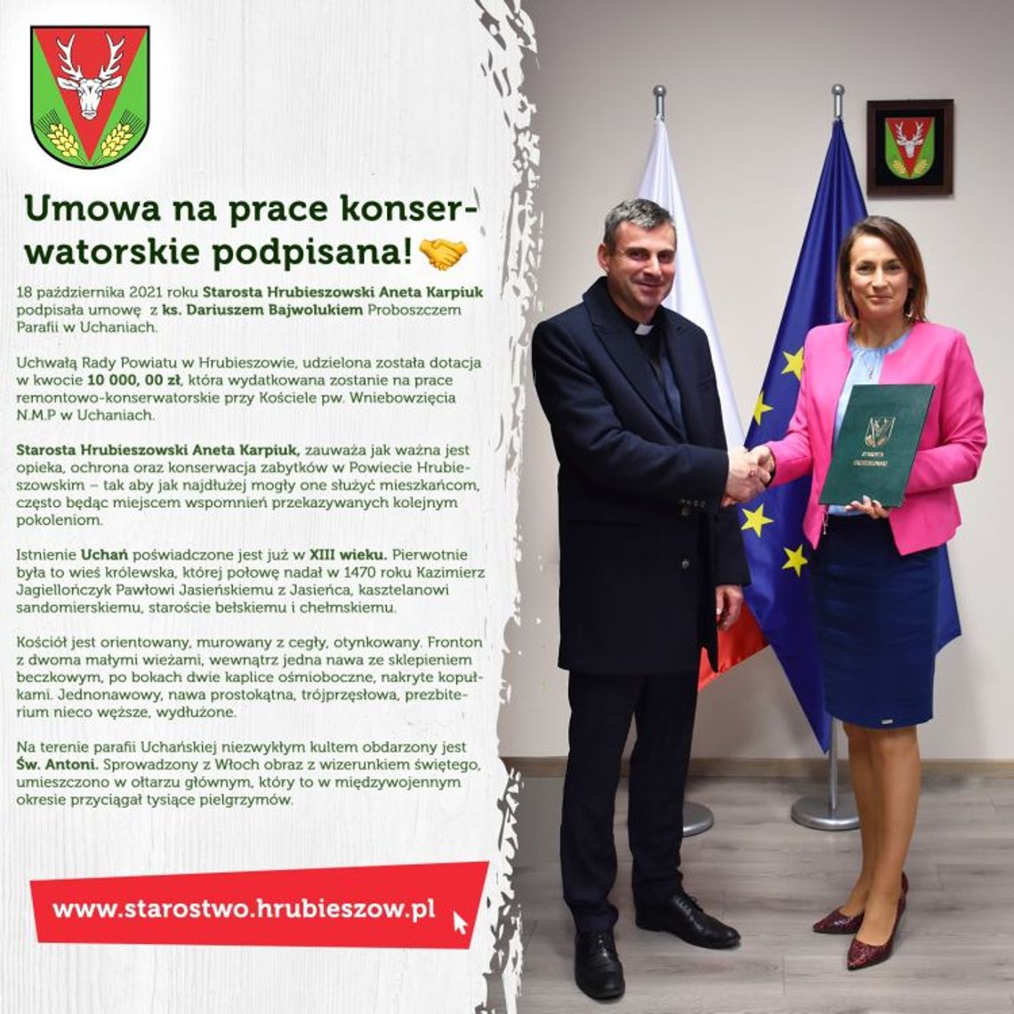 Powiat Hrubieszów: pieniądze dla parafii w Uchaniach
