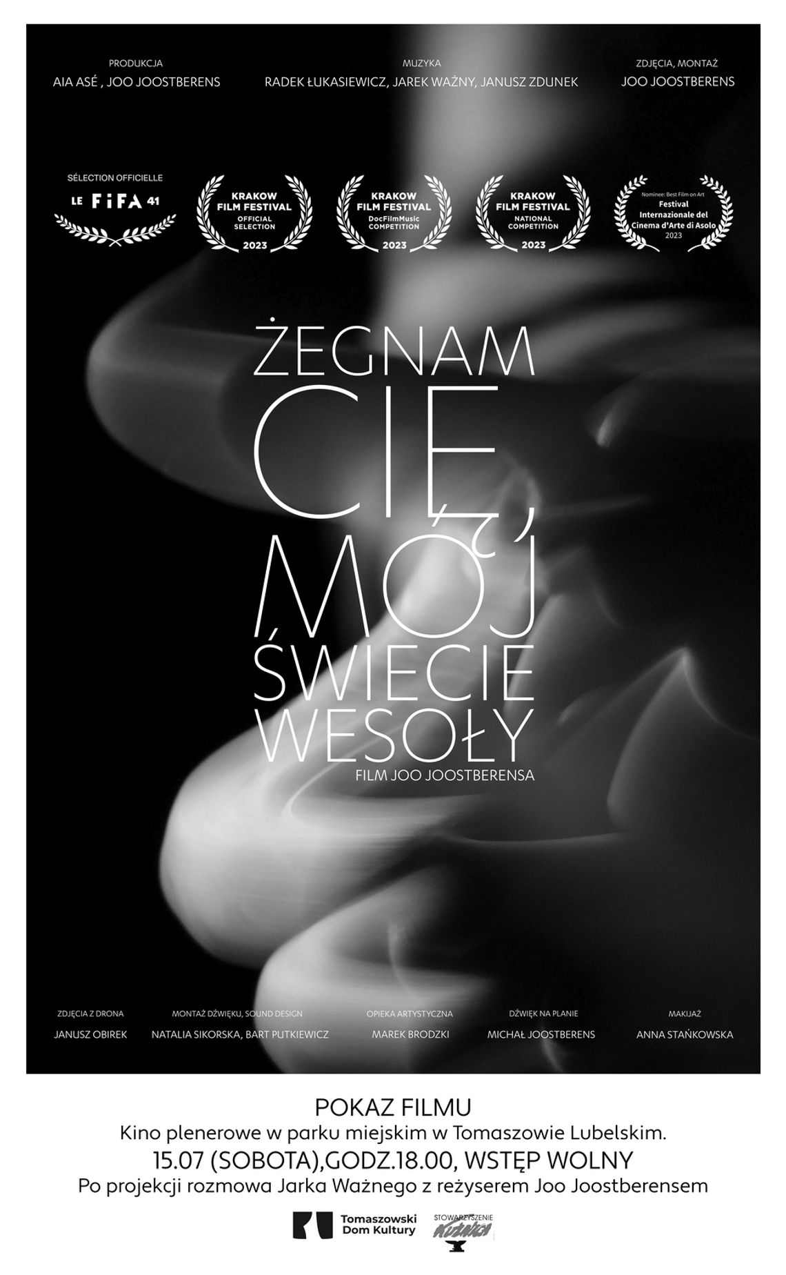 Projekcja filmu "Żegnam cię mój świecie wesoły" w Tomaszowie Lubelskim.