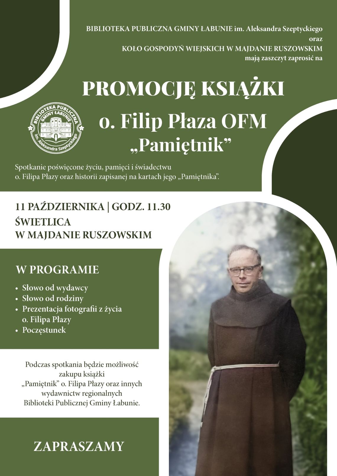 Promocja książki o. Filip Płaza OFM „Pamiętnik” Promocja książki o. Filip Płaza OFM „Pamiętnik”