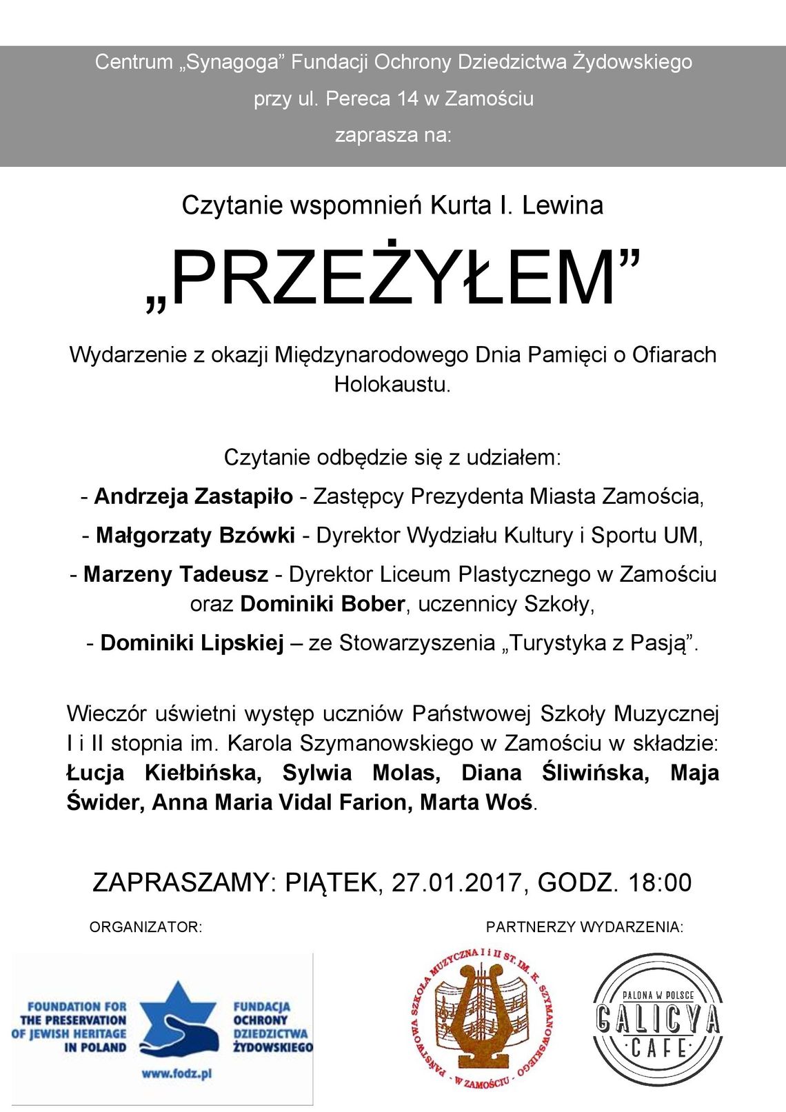 Przeżyłem - spotkanie w Synagodze