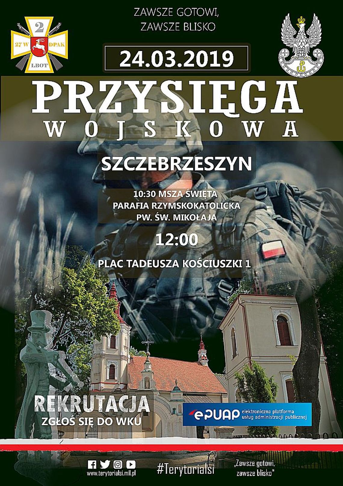 Przysięga wojskowa w Szczebrzeszynie