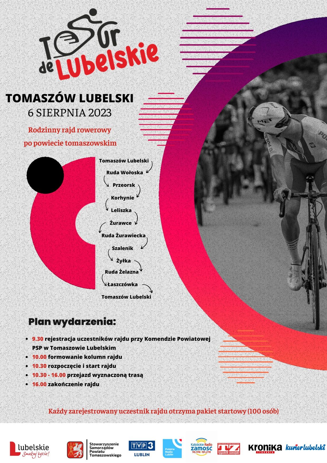 Rajd rowerowy Tour de Lubelskie po powiecie tomaszowskim