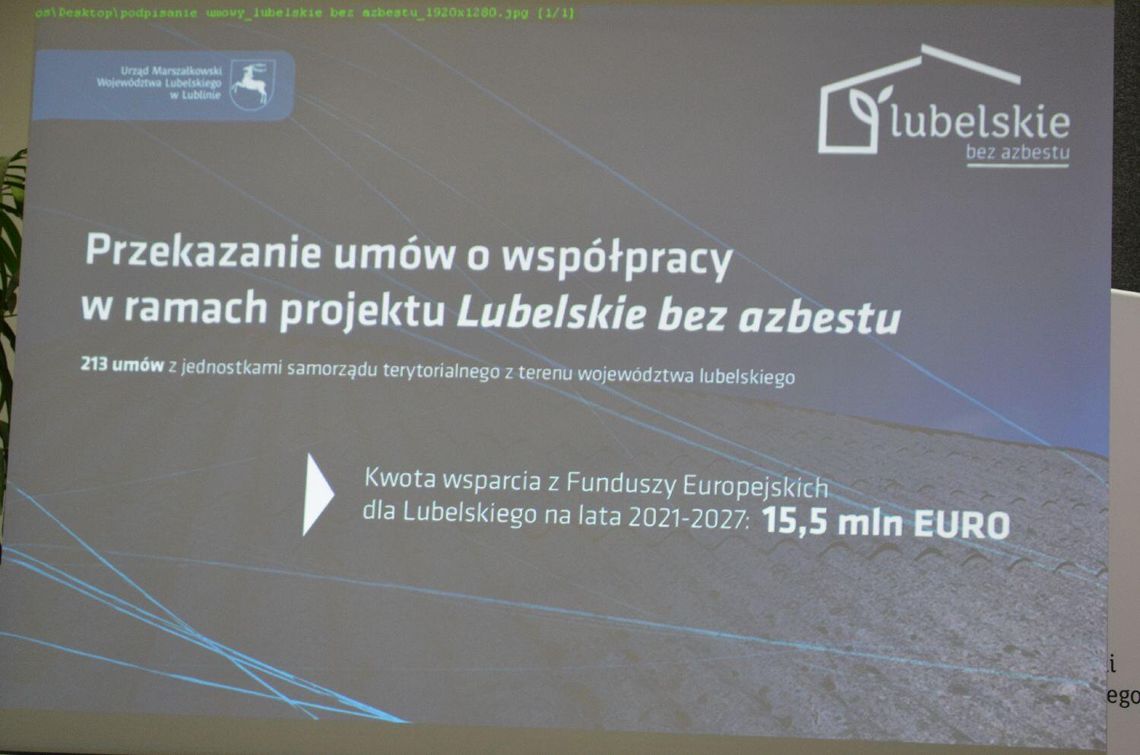 Realizacja projektu „LUBELSKIE BEZ AZBESTU"