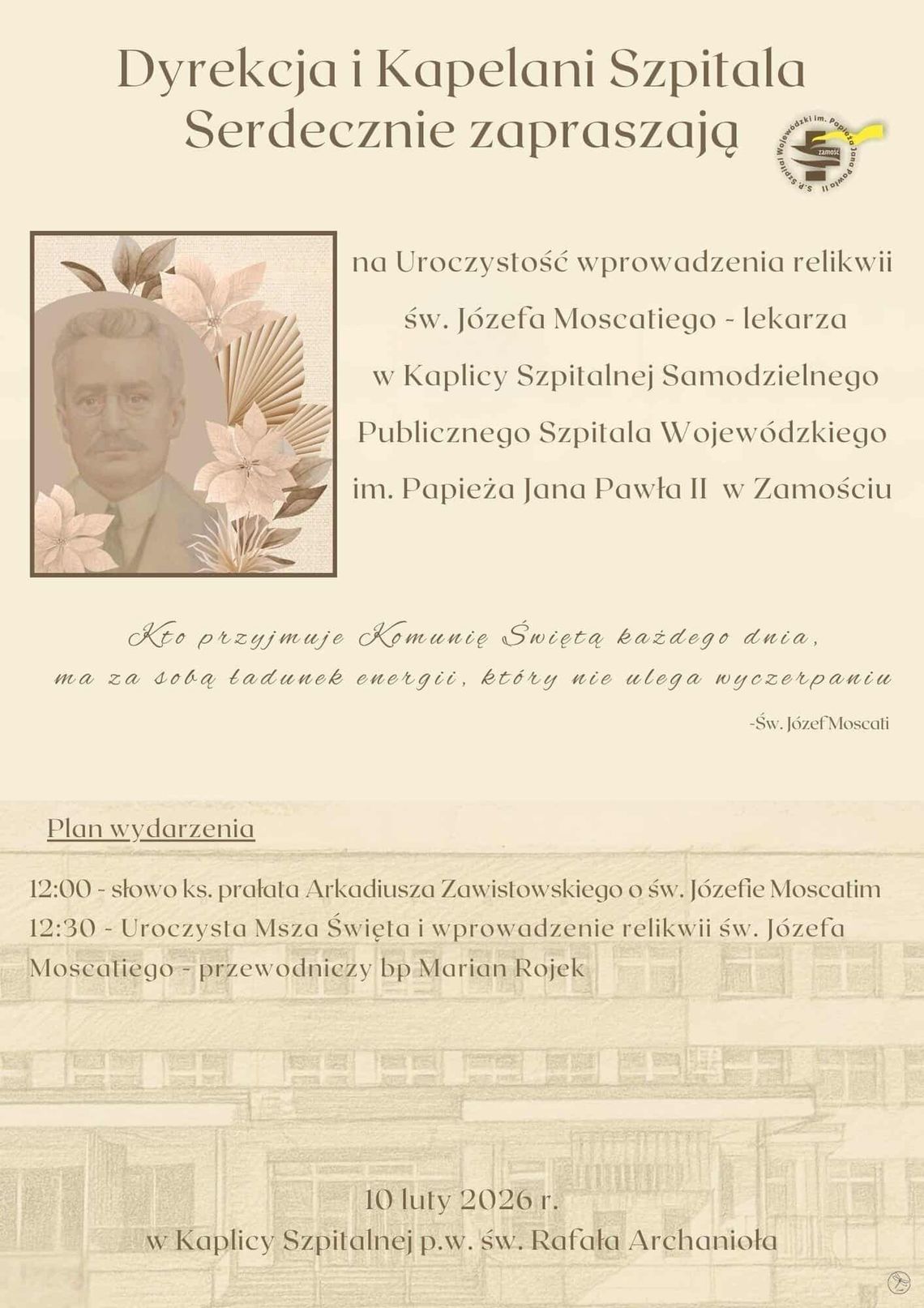 Relikwie świętego lekarza w zamojskim szpitalu