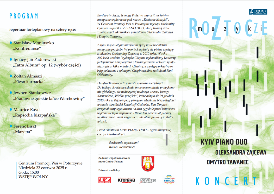 "Roztocze Muzyki" - koncert zespołu KYIV PIANO DUO