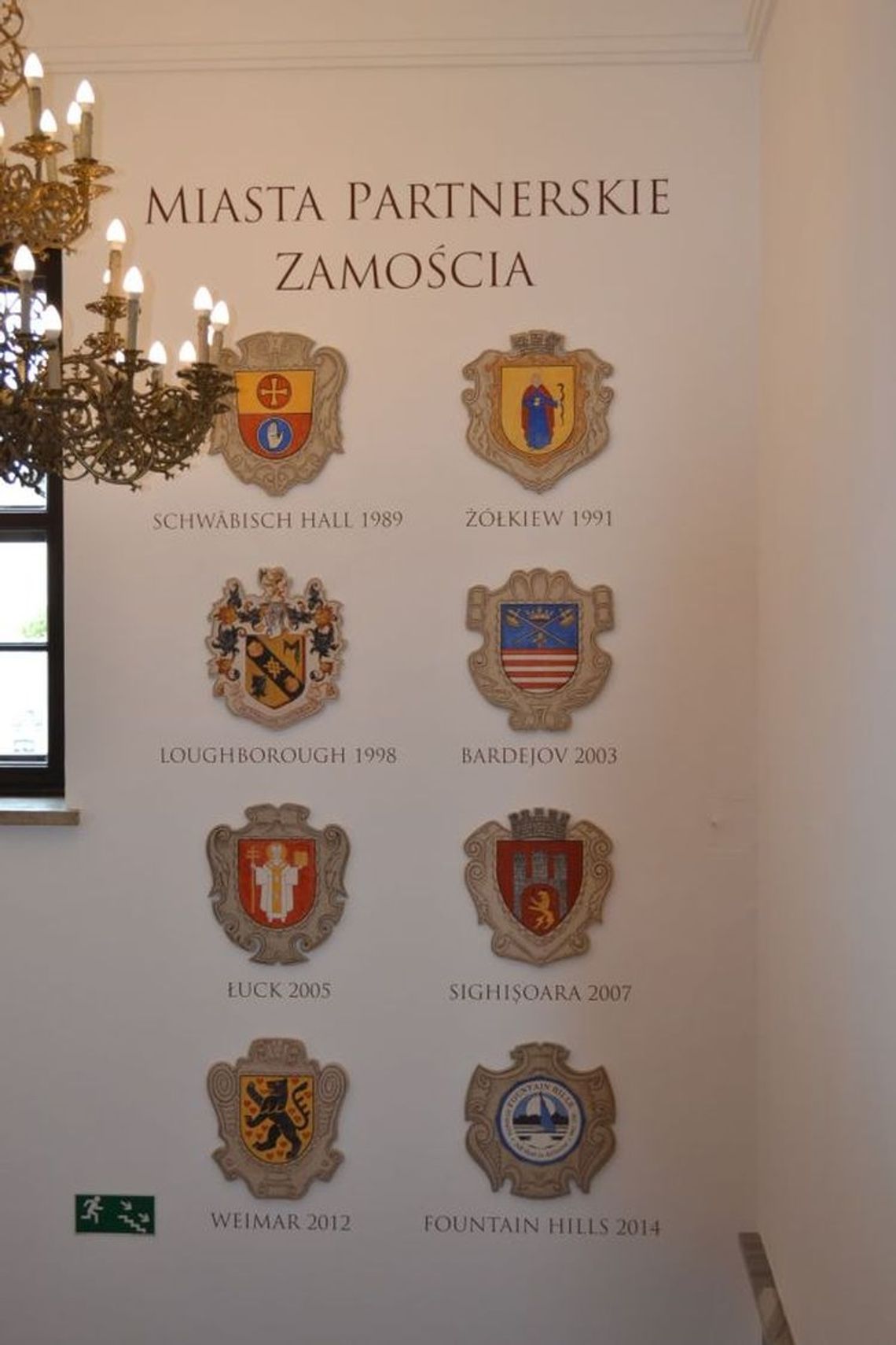 „Ściana miast partnerskich” Zamościa