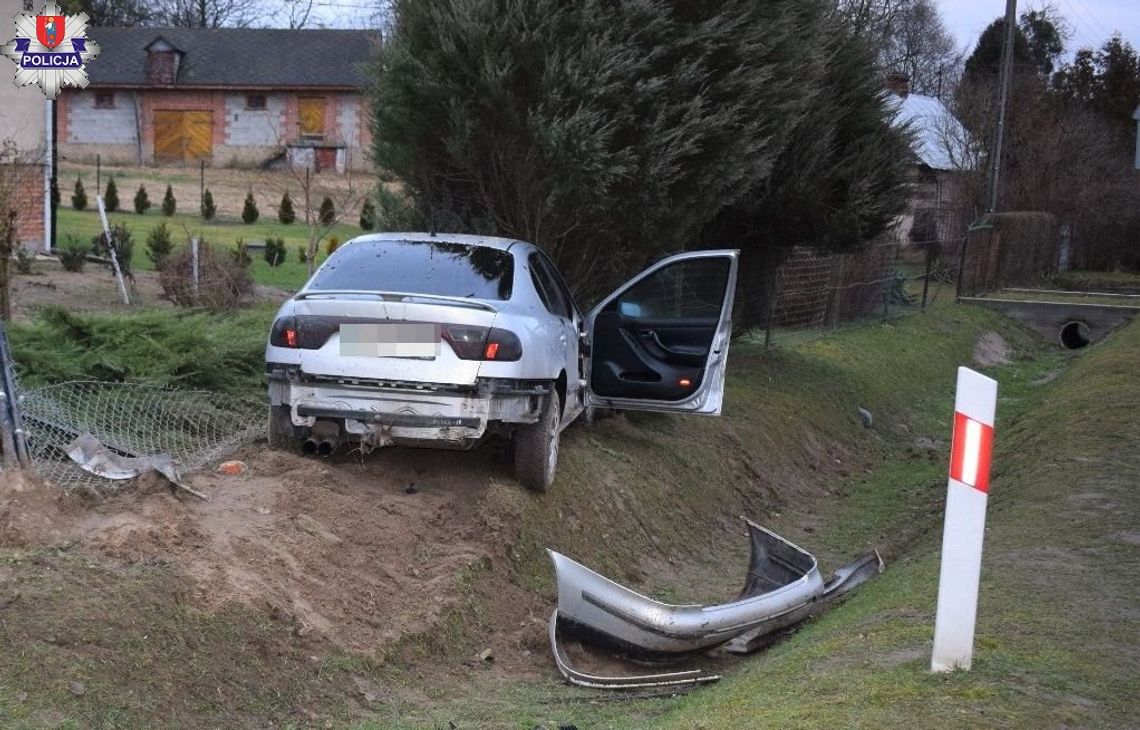 Stracił panowanie nad pojazdem i wjechał w ogrodzenie