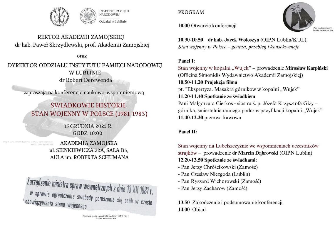 ,,Świadkowie Historii. Stan Wojenny w Polsce (1981-1983)" ,,Świadkowie Historii. Stan Wojenny w Polsce (1981-1983)"
