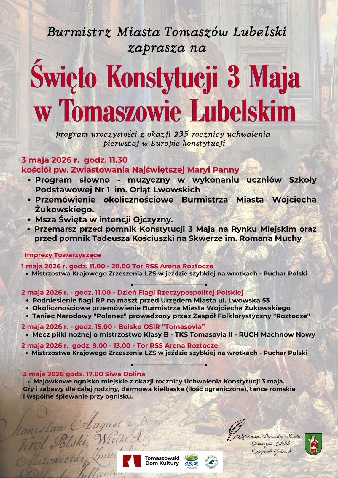 Święto Konstytucji 3 Maja w Tomaszowie Lubelskim