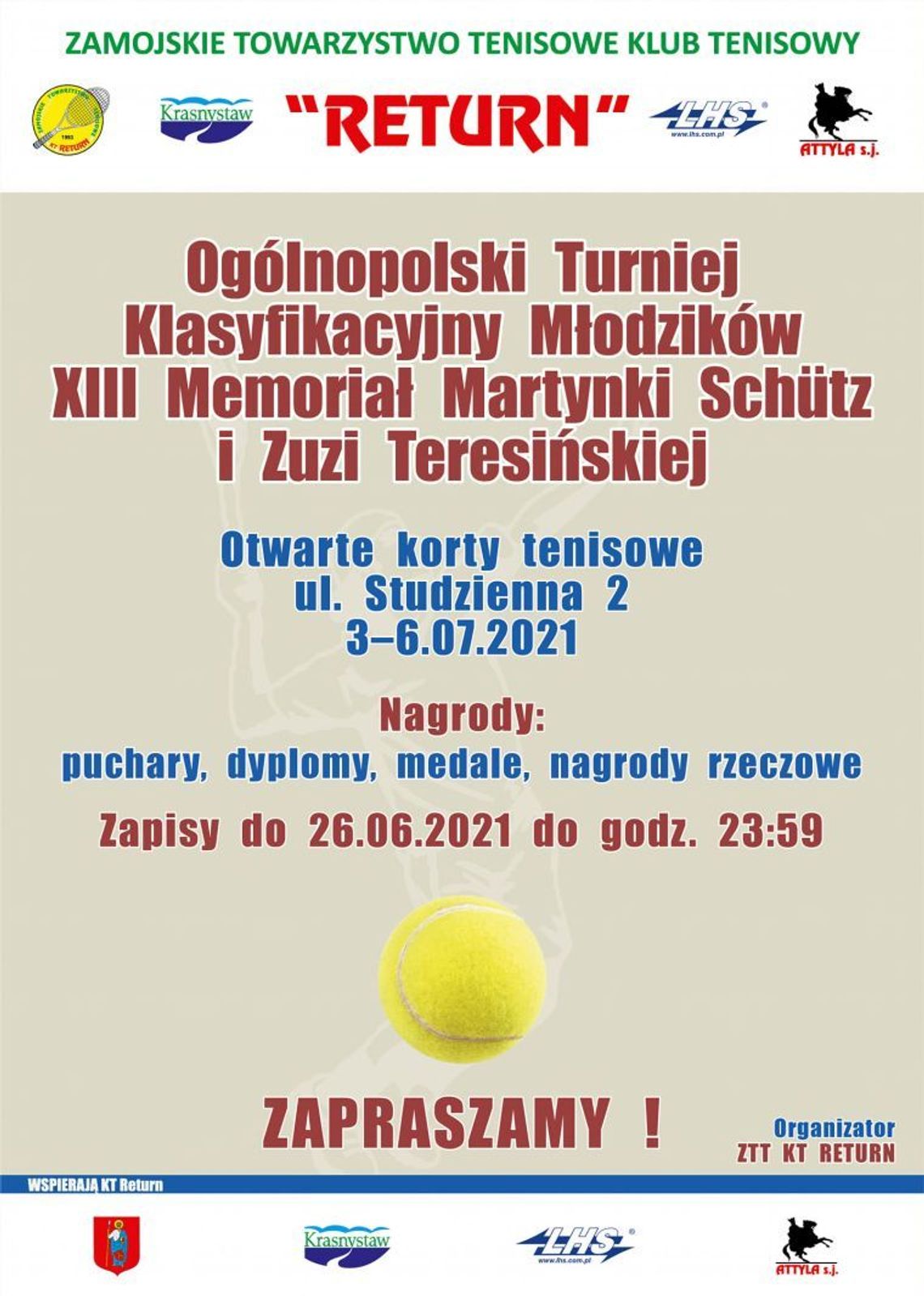 Tenisowy turniej "Memoriał Martynki Schütz i Zuzi Teresińskiej"