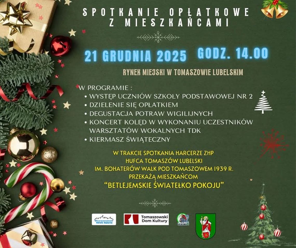 Tomaszów. Zaproszenie na miejską wigilię