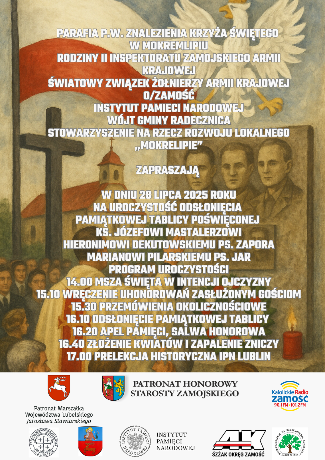 Uroczystość odsłonięcia tablicy pamiątkowej w Mokremlipiu