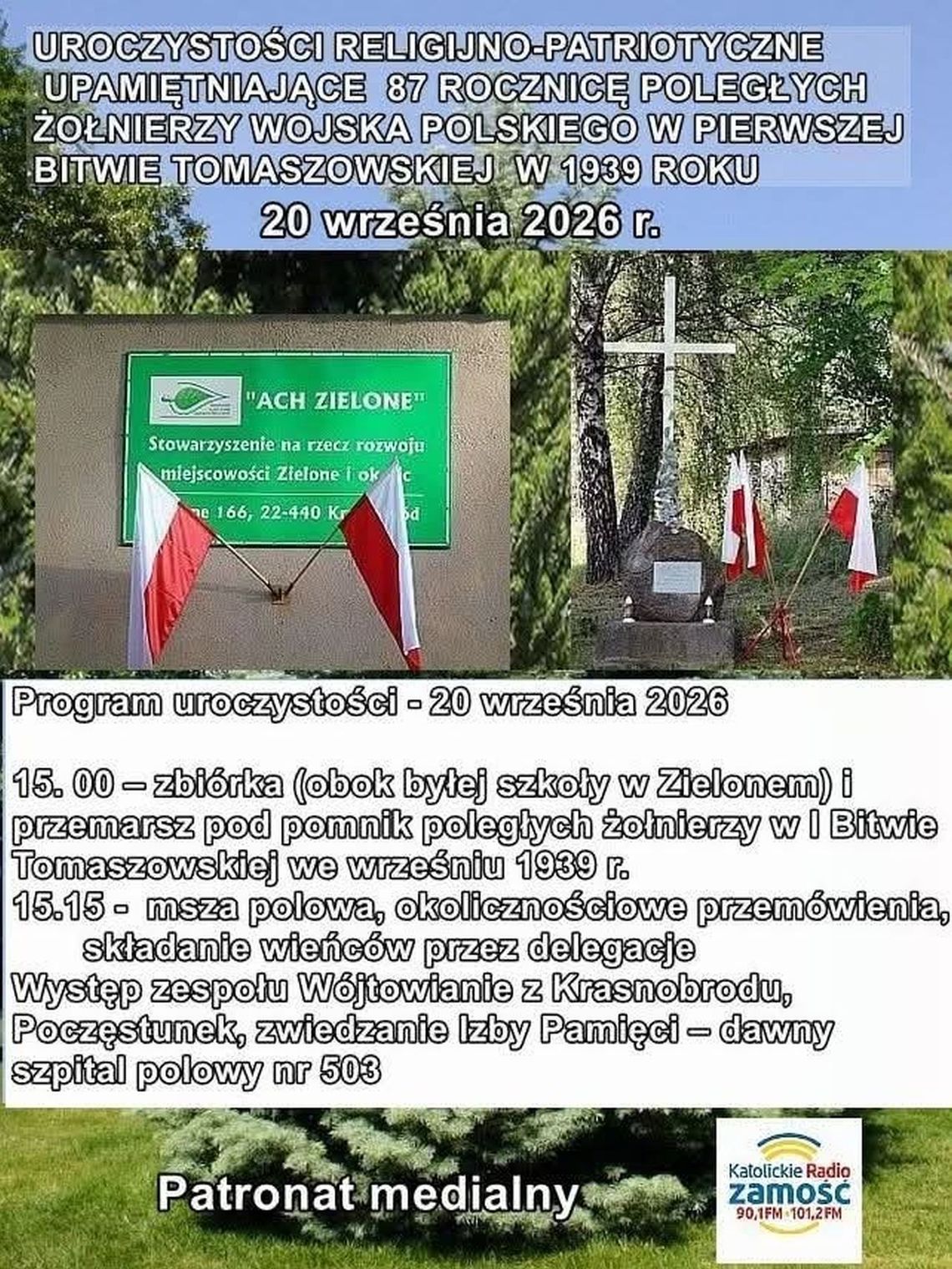 Uroczystości religijno-patriotyczne w Zielonem Uroczystości religijno-patriotyczne w Zielonem