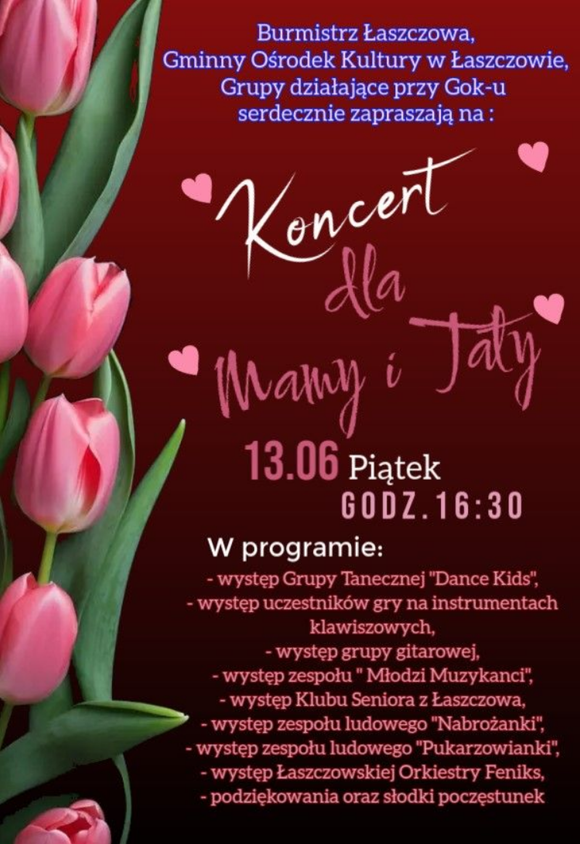 W Łaszczowie odbędzie się "Koncert dla Mamy i Taty"
