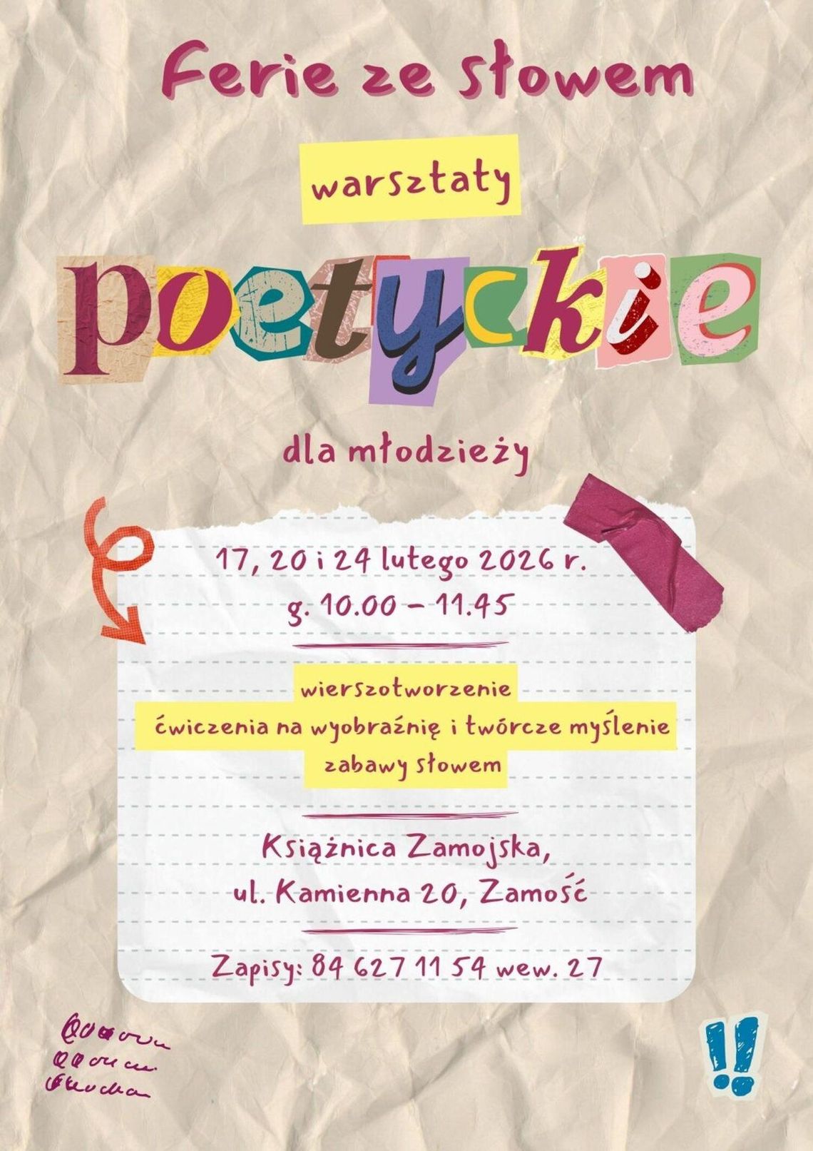 Warsztaty poetyckie dla młodzieży