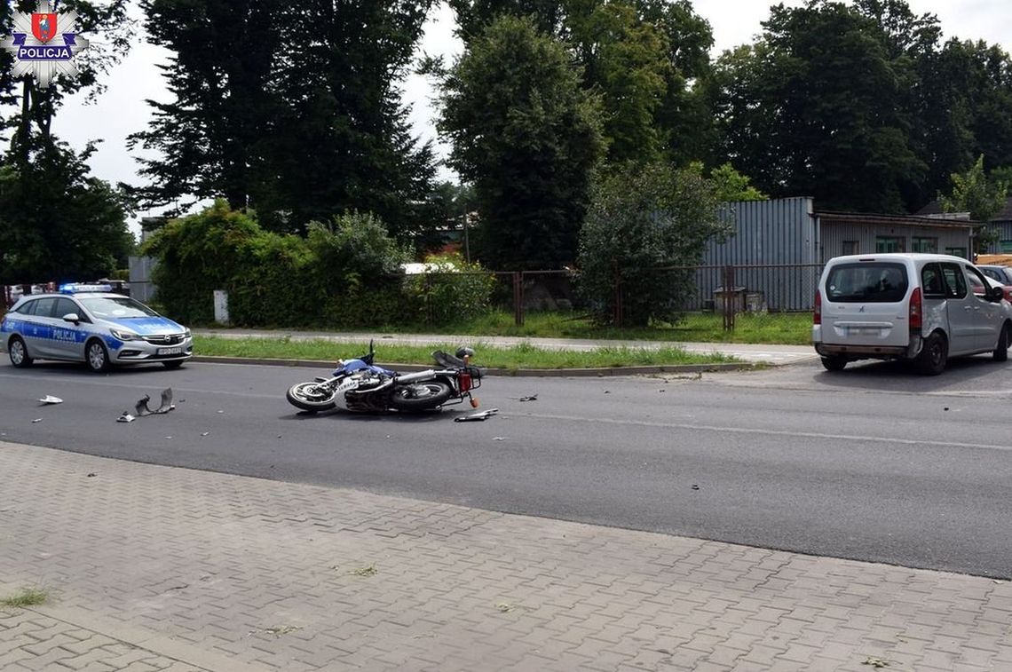 Wypadek z udziałem motocyklisty