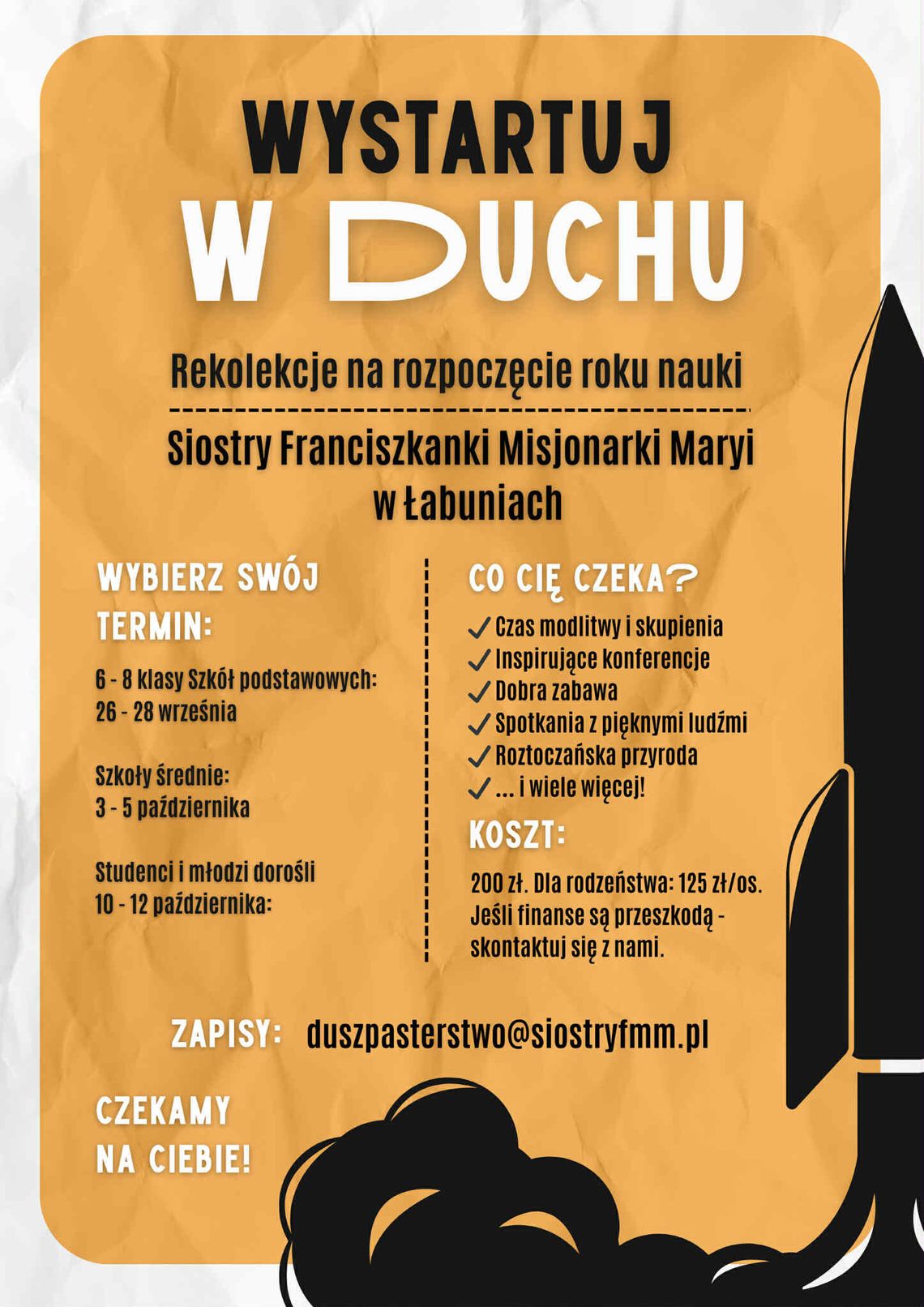 „Wystartuj w Duchu” zaproszenie na rekolekcje