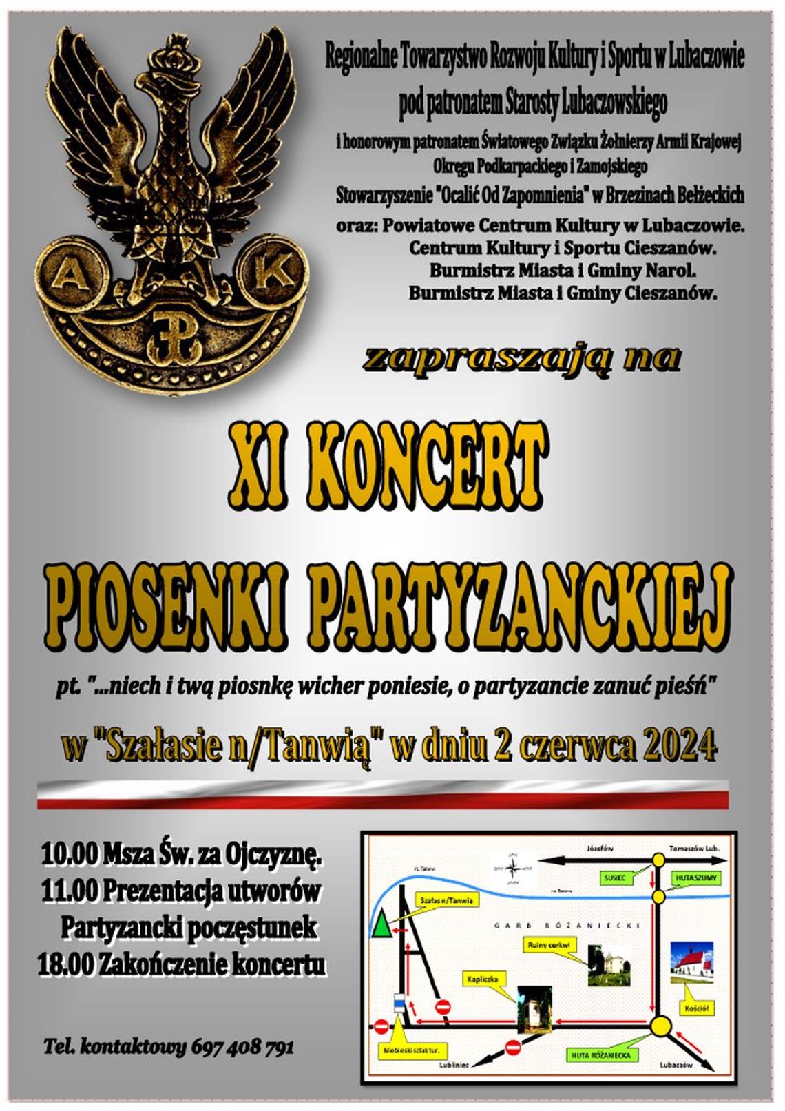 XI Koncert Piosenki Partyzanckiej odbędzie się w „Szałasie n/Tanwią”