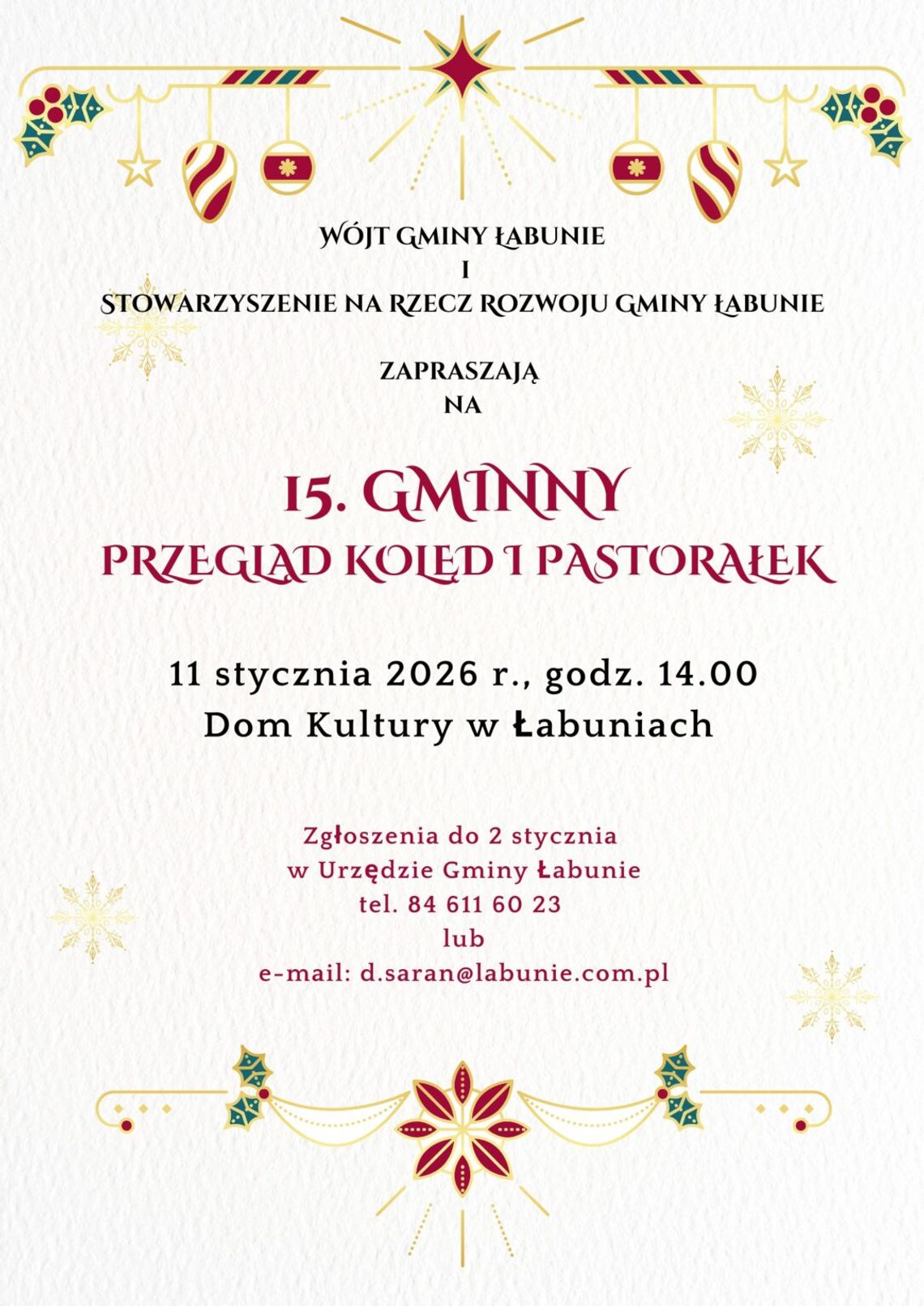 XV Gminny Przegląd Kolęd i Pastorałek w Łabuniach