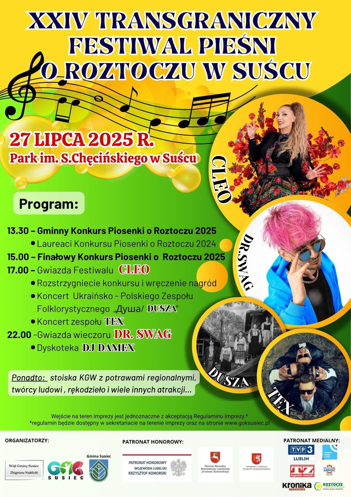 XXIV Transgraniczny Festiwal Pieśni o Roztoczu w Suścu - zapowiedź