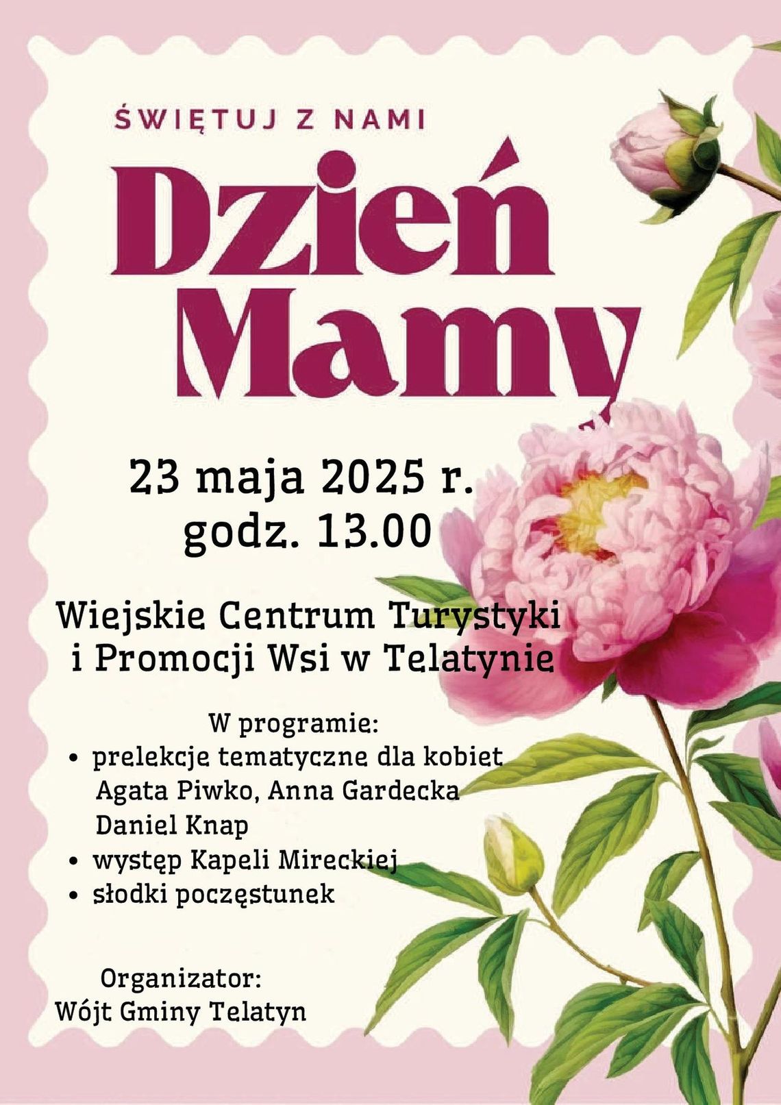 Zapraszamy na Dzień Mamy do Telatyna