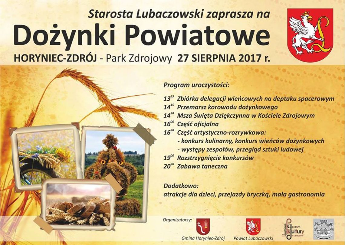 Zaproszenie na dożynki powiatu lubaczowskiego