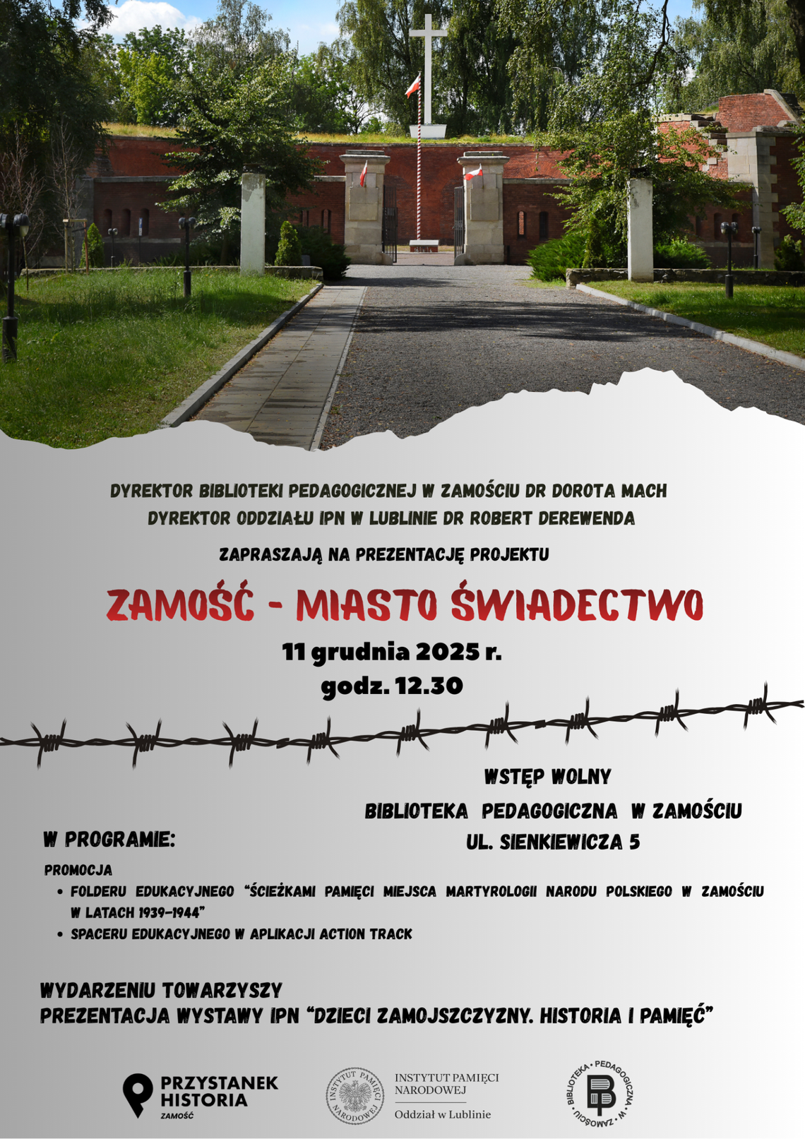 Zaproszenie na prezentację projektu „Zamość – miasto świadectwo”