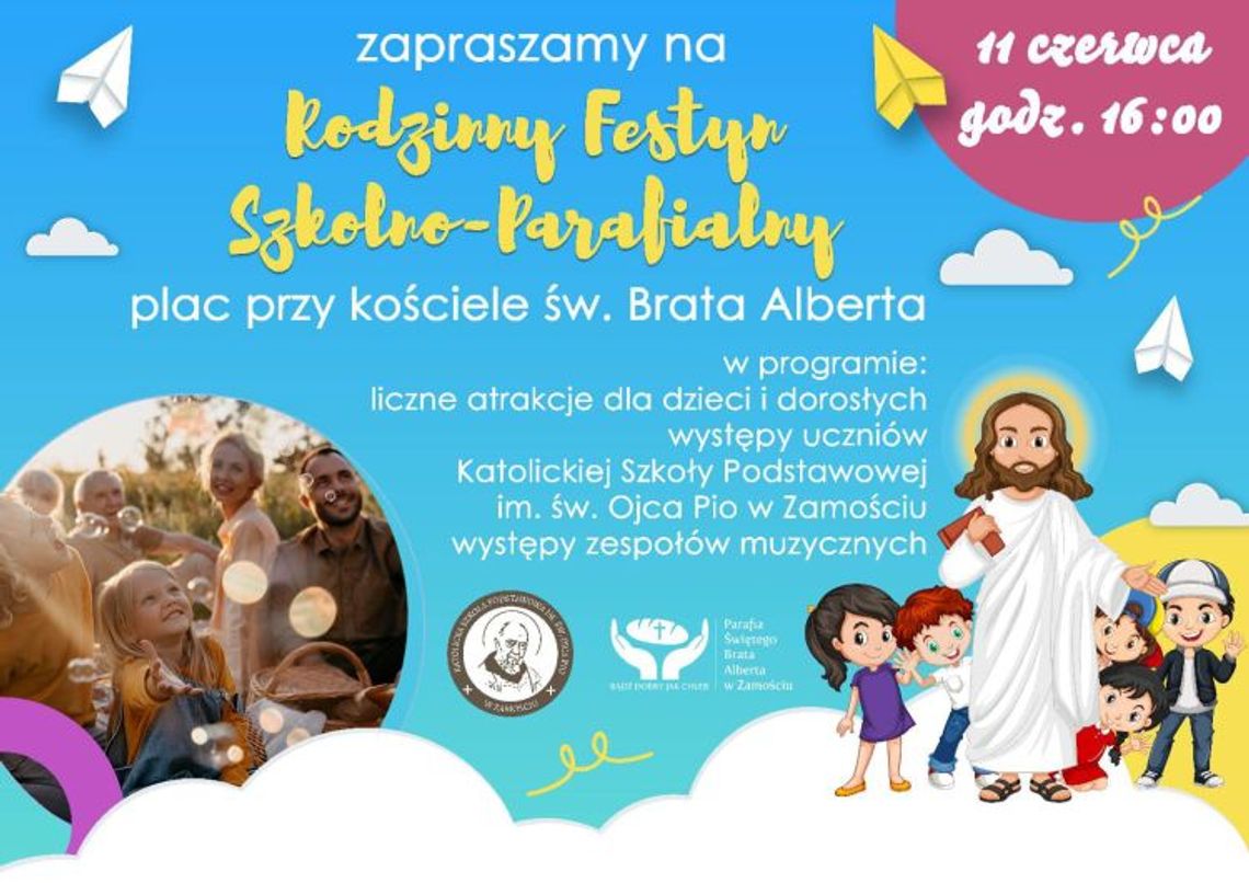 Zaproszenie na Rodzinny Festyn Szkolno-Parafialny