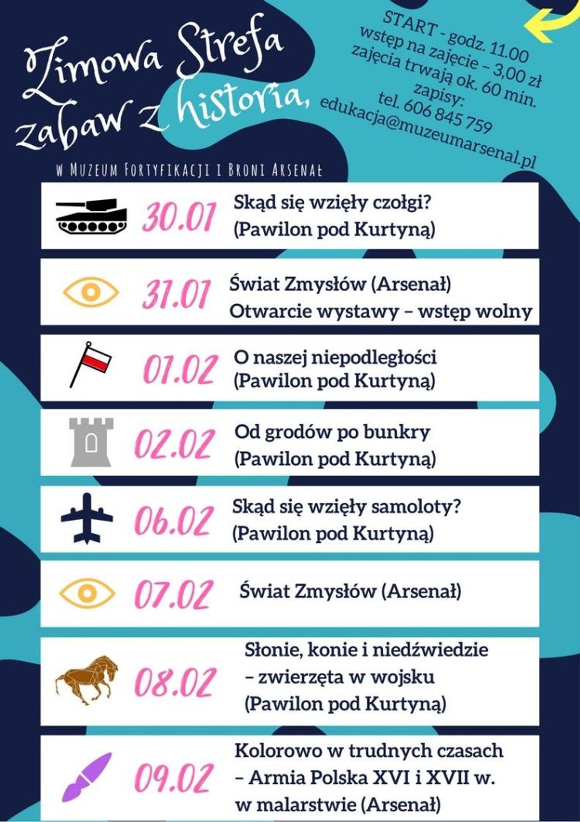 Zimowa strefa zabaw z historią